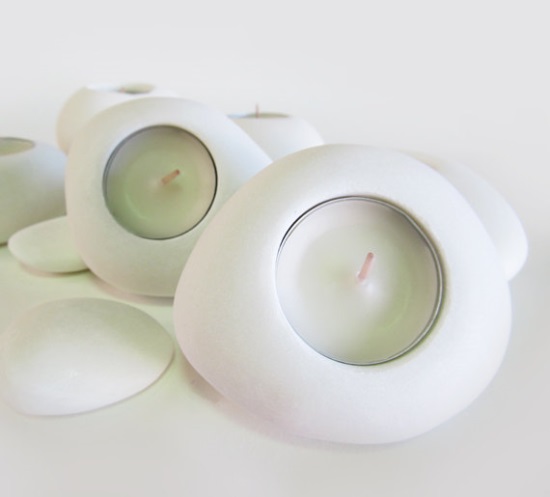 Highly elegant, these carved marble tealight holders will add graceful style to any home. Set of two, $58 from brooksbarrow of Alabama.
